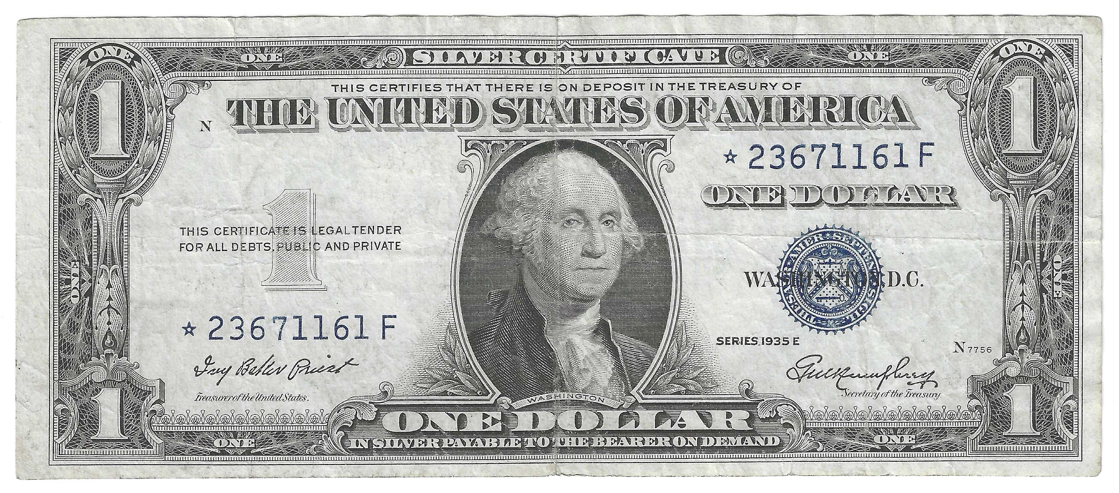 1935E $1 Silver Certificate Fr.1614* Star Note