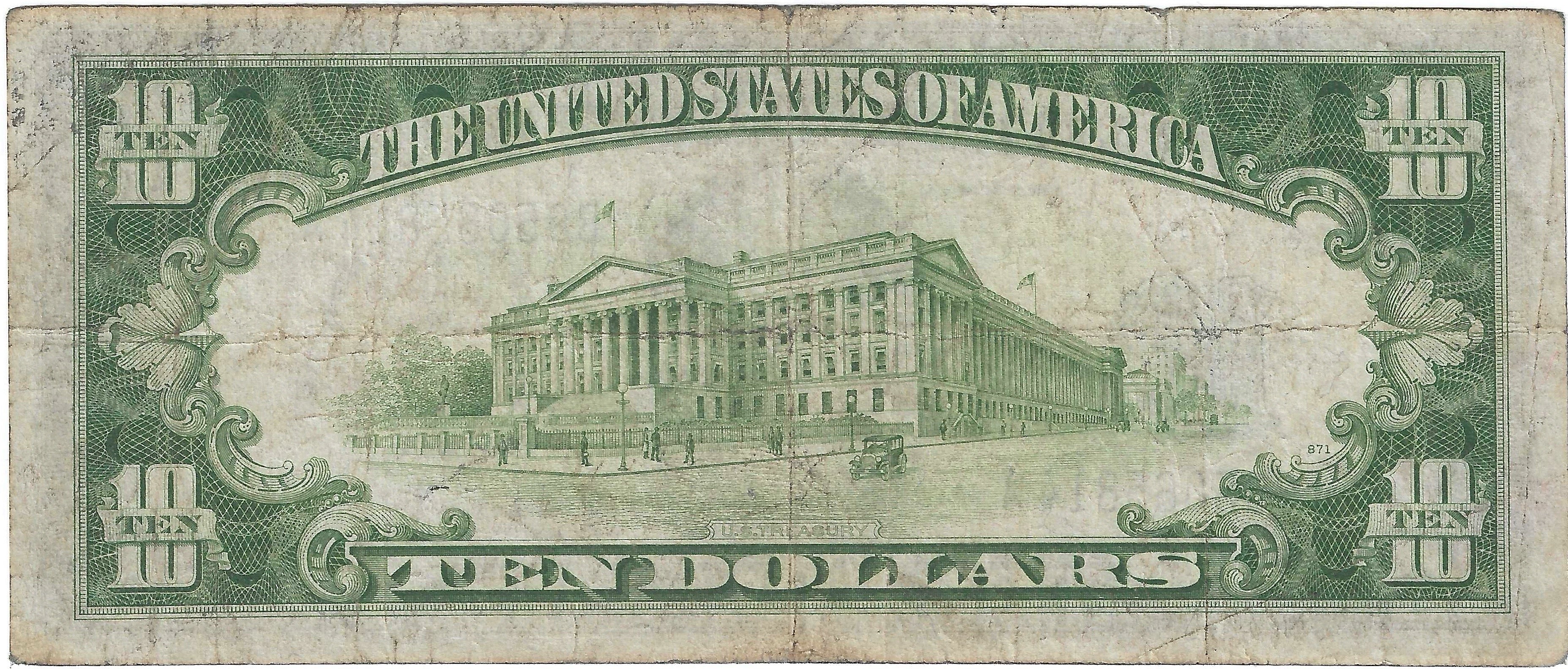 1934A $10 North Africa Silver Certificate Fr.2309