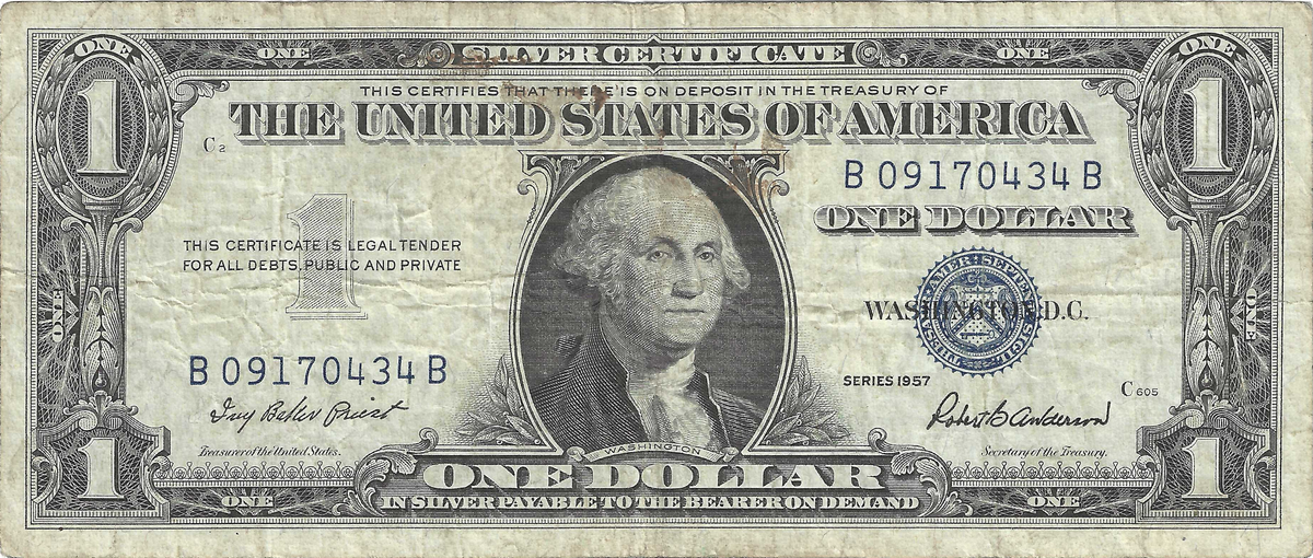 1957 $1 Silver Certificate Fr.1619