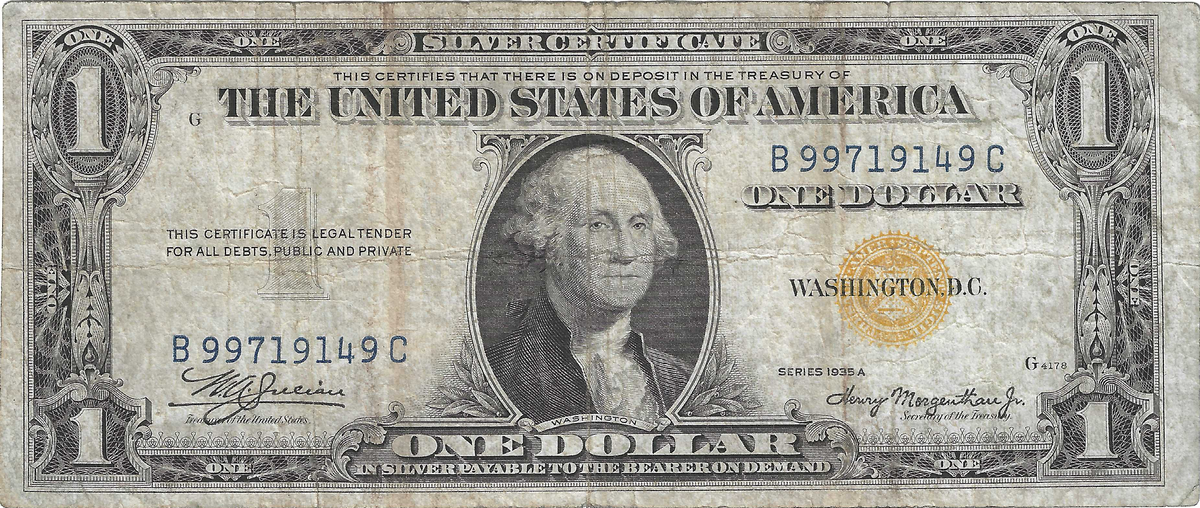 1935A $1 North Africa Silver Certificate Fr.2306