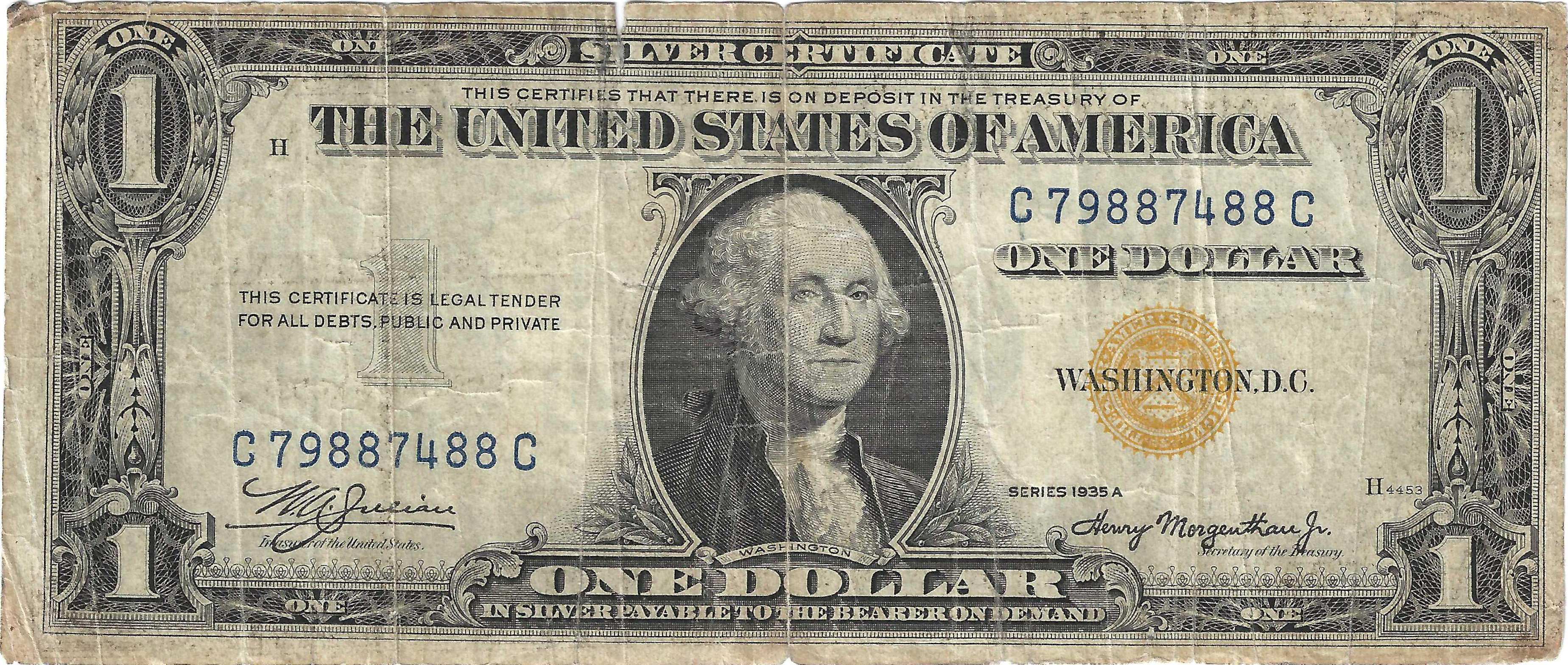 1935A $1 North Africa Silver Certificate Fr.2306