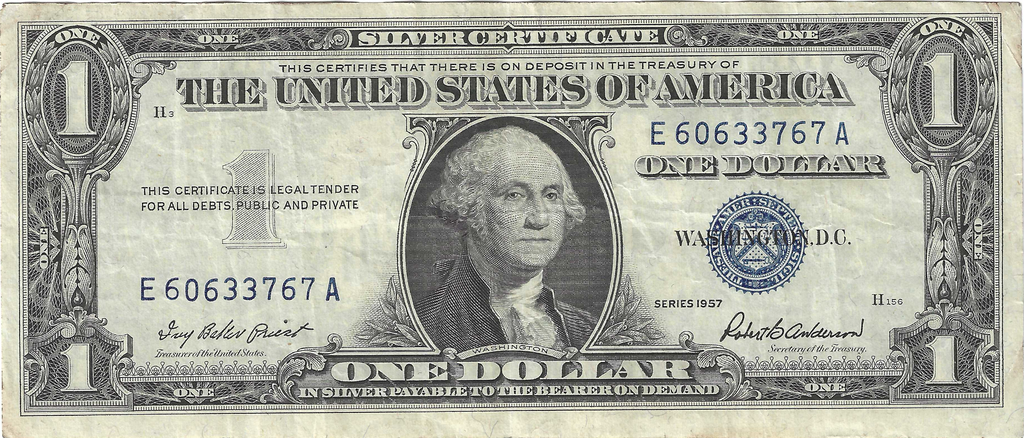 1957 $1 Silver Certificate Fr.1619