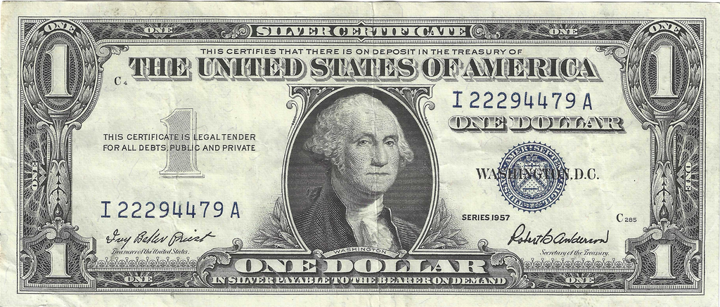 1957 $1 Silver Certificate Fr.1619