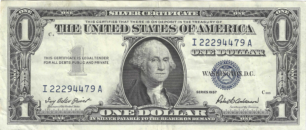 1957 $1 Silver Certificate Fr.1619