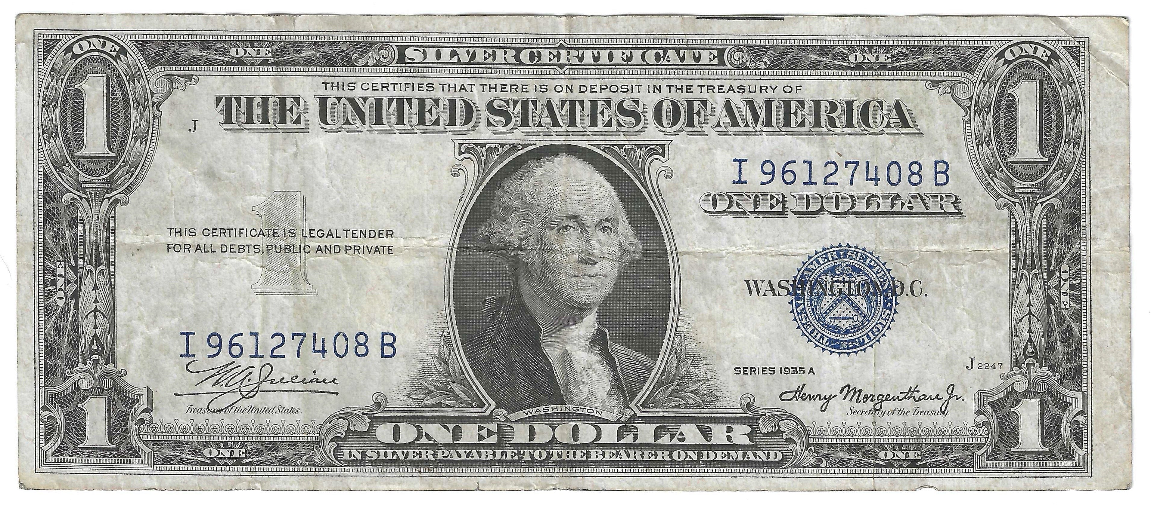 1935A $1 Silver Certificate Fr.1608 — VG