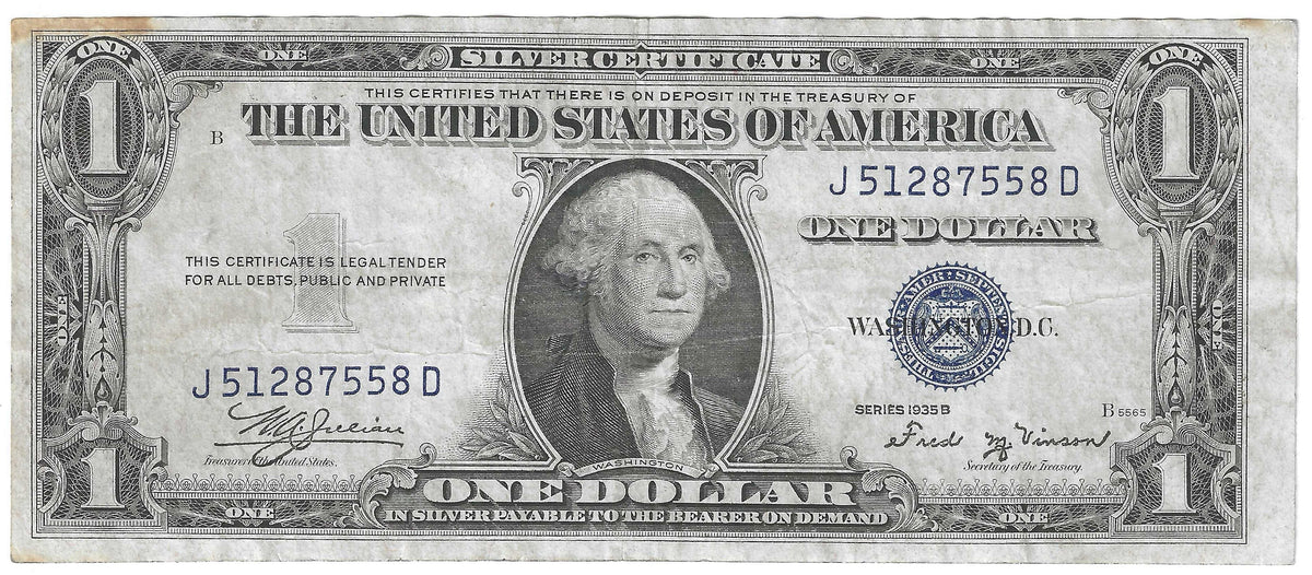 1935B $1 Silver Certificate Fr.1611 — AU