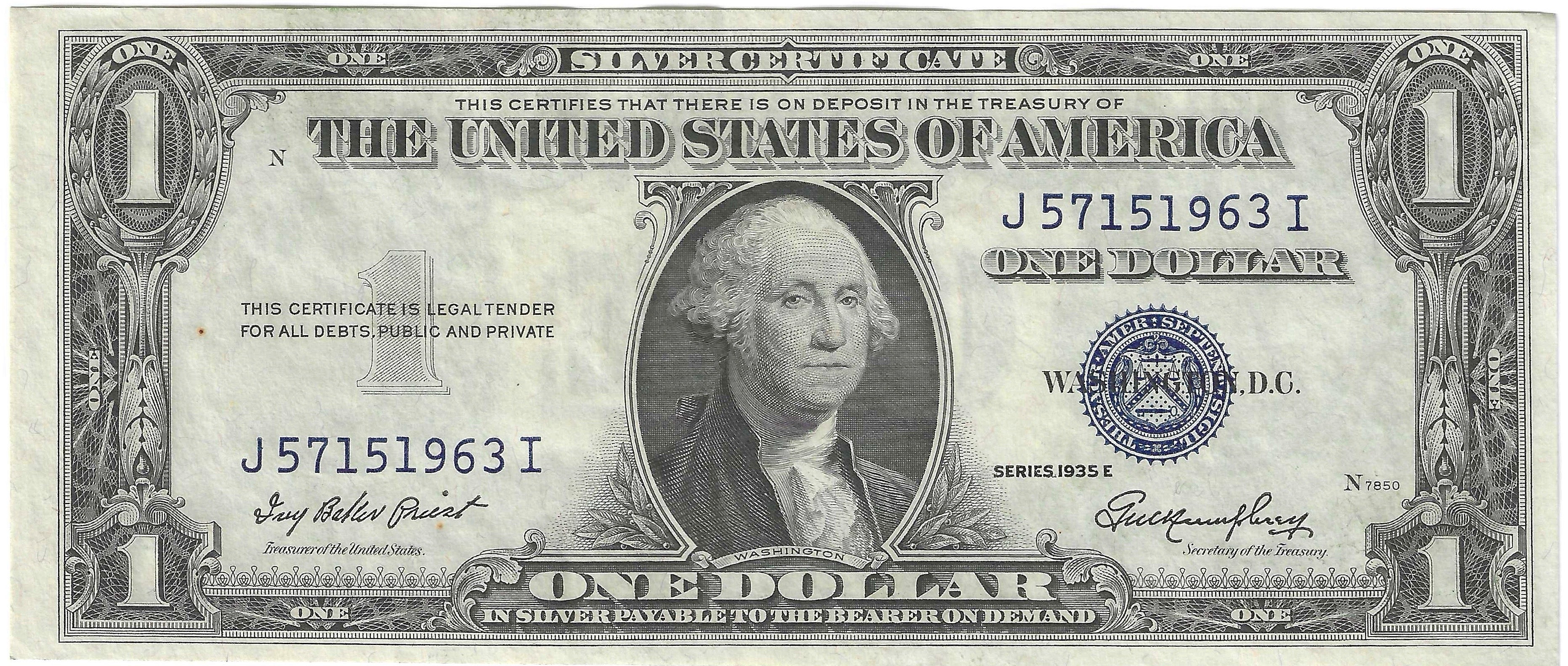 1935E $1 Silver Certificate Fr.1614