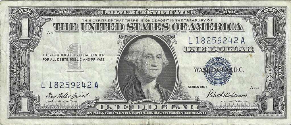 1957 $1 Silver Certificate Fr.1619