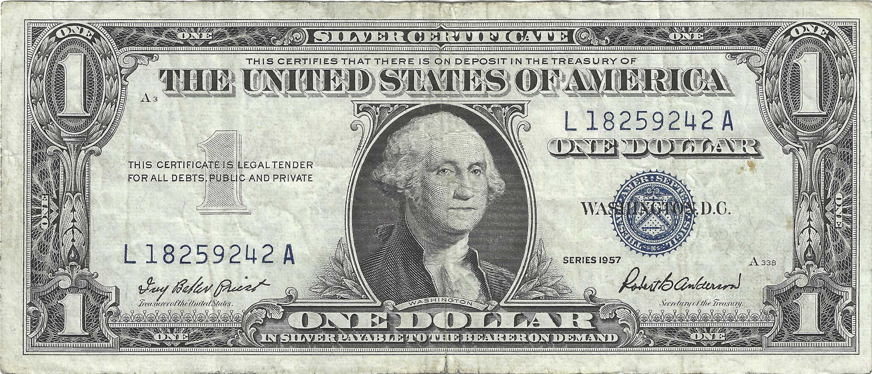 1957 $1 Silver Certificate Fr.1619