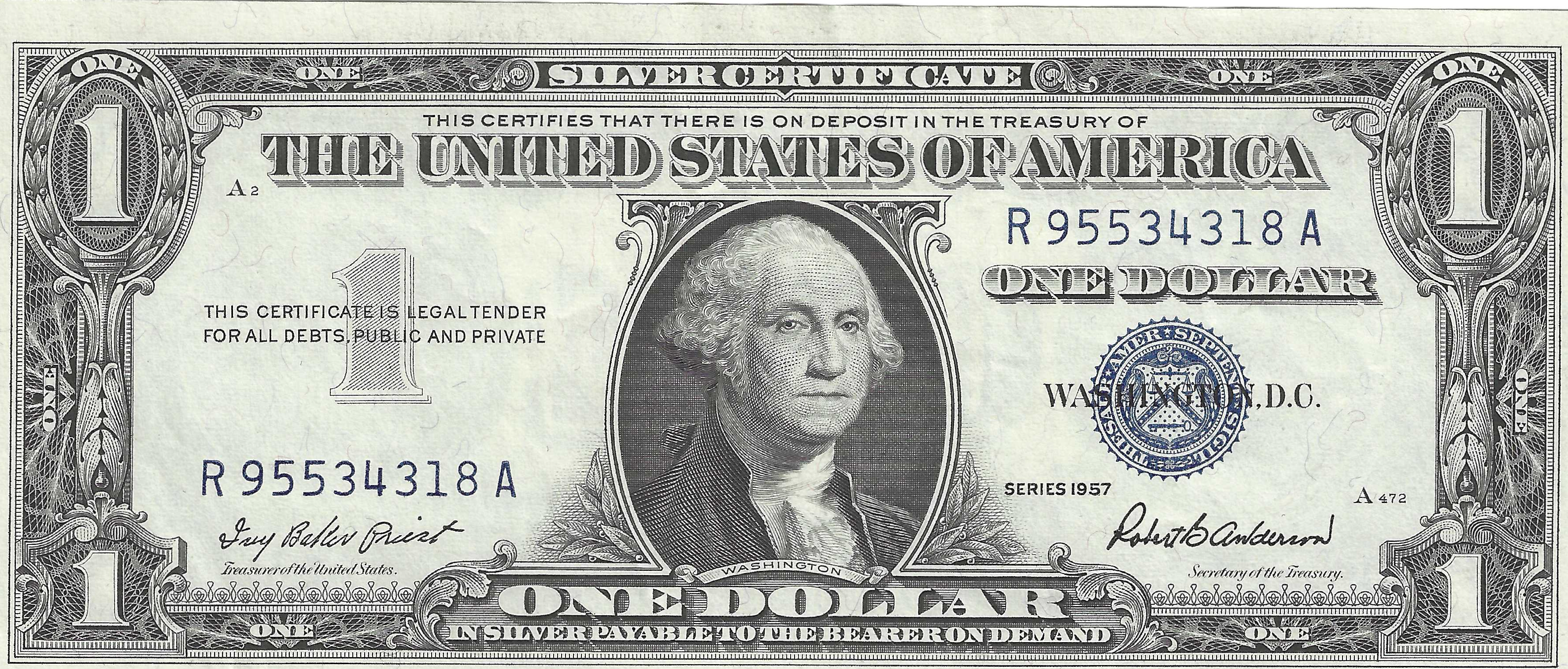 1957 $1 Silver Certificate Fr.1619