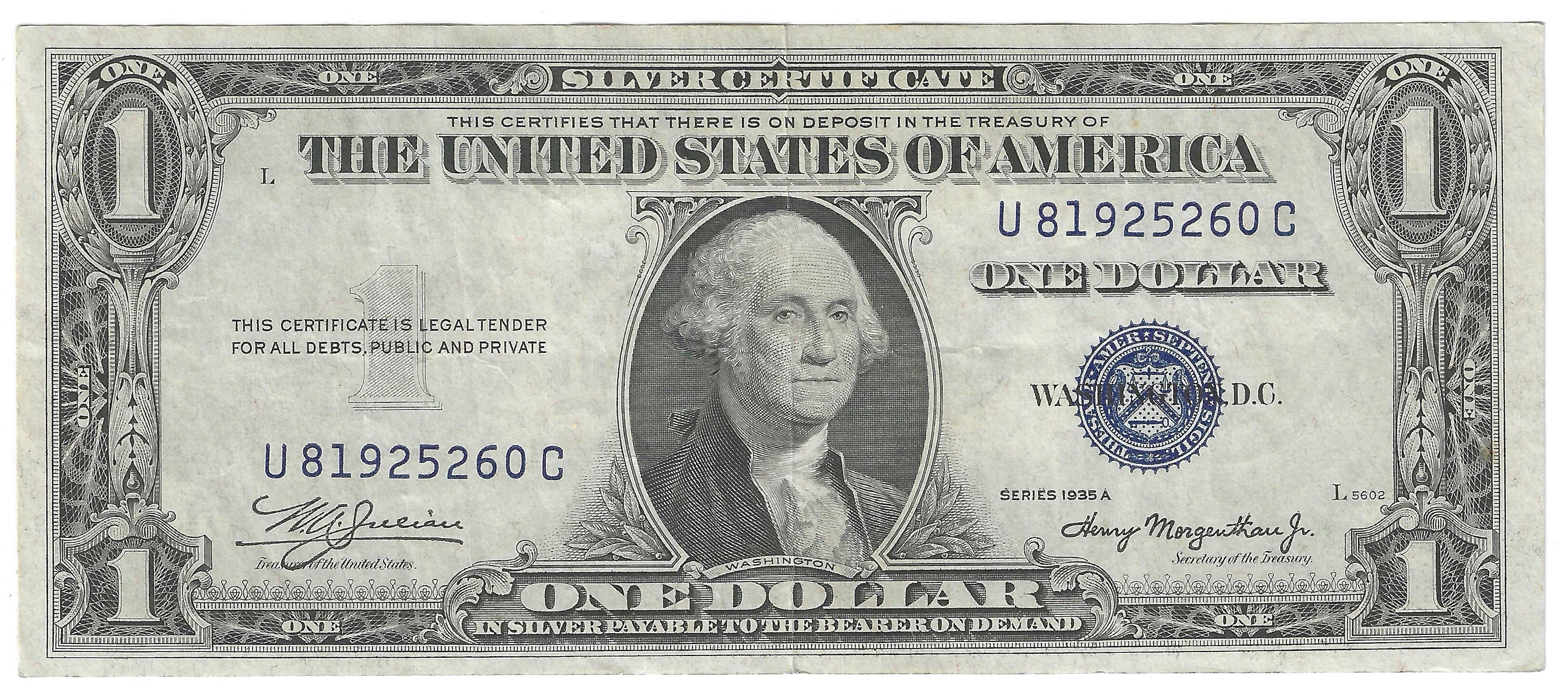 1935A $1 Silver Certificate Fr.1608