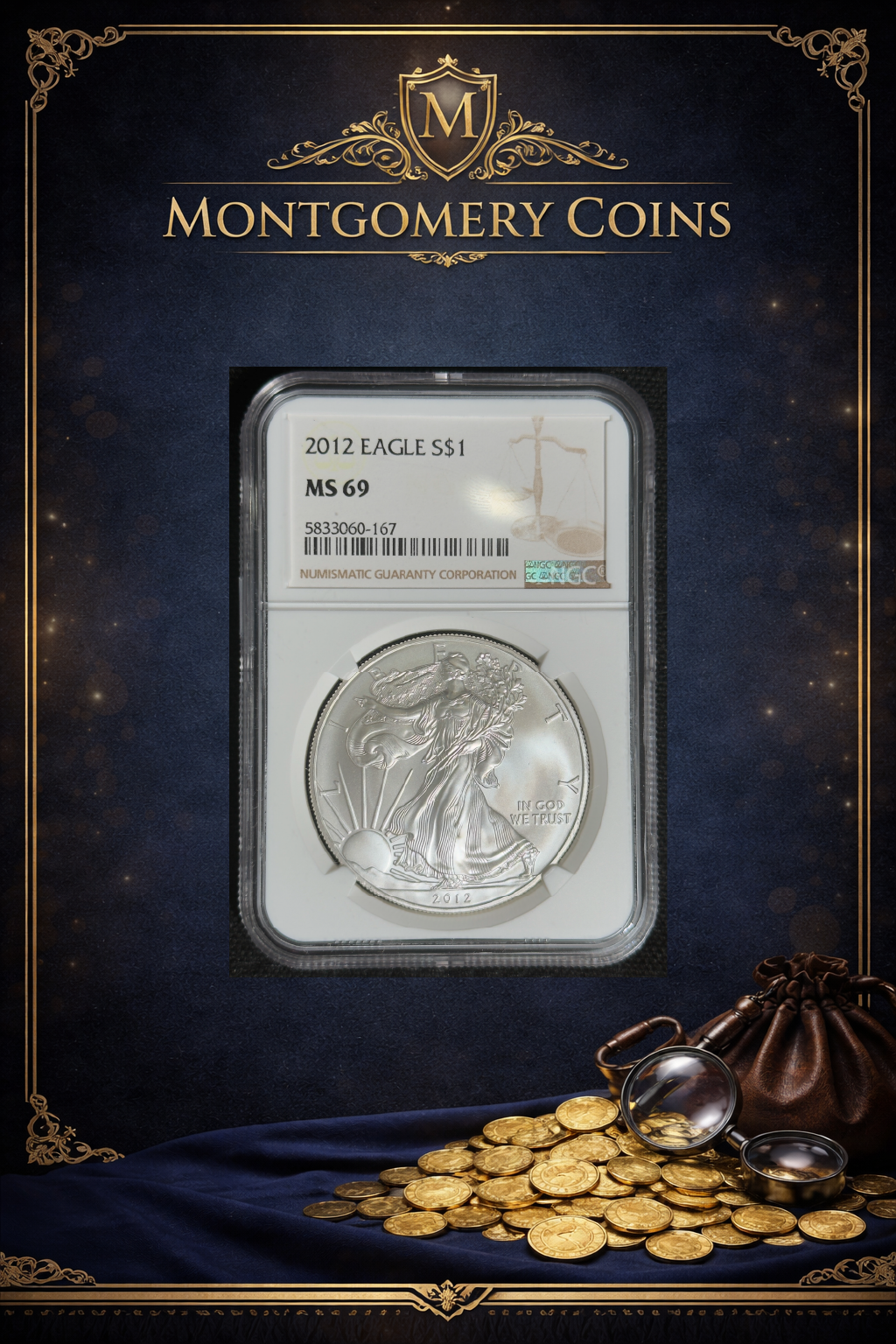 2012 American Silver Eagle NGC MS69 obverse