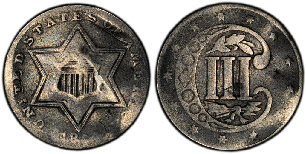 1855 Three Cent Silver in ANACS holder