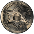 1855 Three Cent Silver obverse
