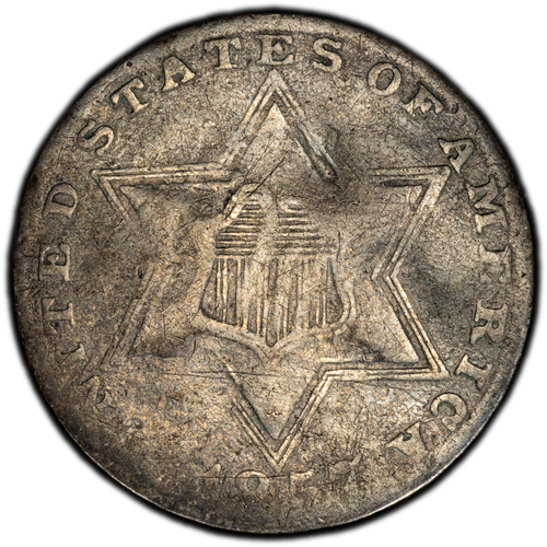 1857 Three Cent Silver obverse