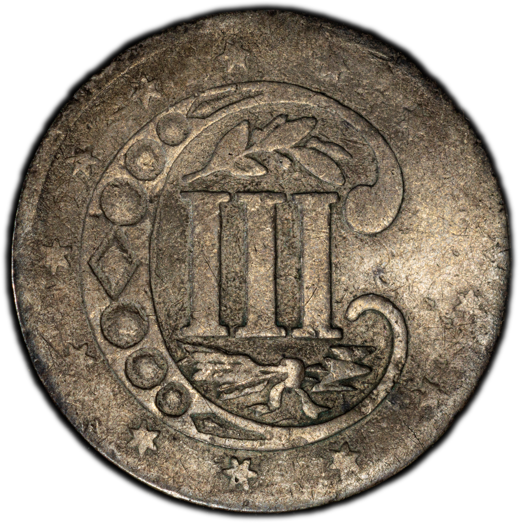 1857 Three Cent Silver reverse