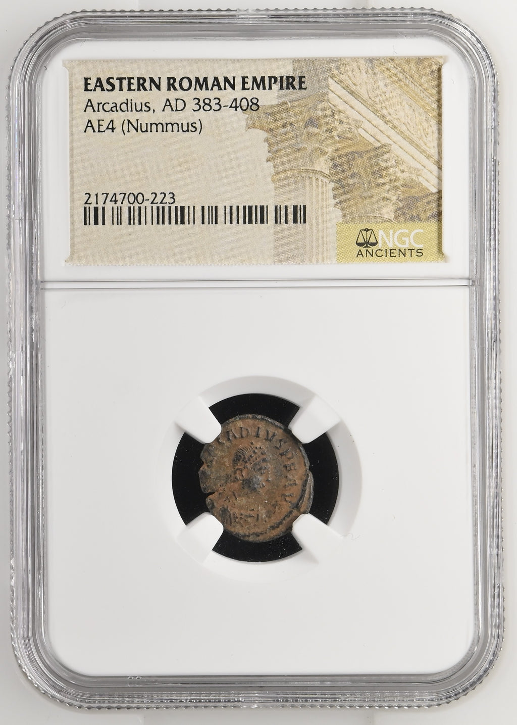 Arcadius AE4 Nummus NGC obverse