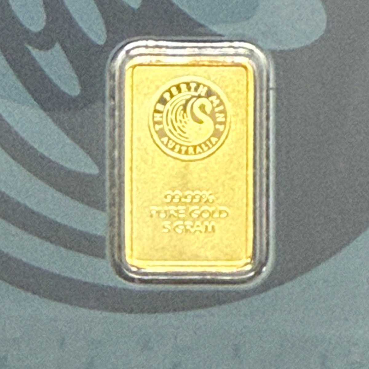 Perth Mint 5g gold bar in assay